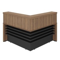 Mesa Balcao Atendimento Recepcao Tampo Tamburato 148X148 cm Nogal Preto Artany