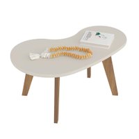 Mesa de Centro Orgânica Off White e Carvalho