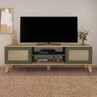 Rack para TV até 75 Polegadas Charlotte 2 PT Carvalho e Verde Menta 180 cm
