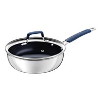 Frigideira Funda Tramontina Romagna Aço Inox Revestimento Cerâmico 24 cm 3,1 L com Tampa de Vidro