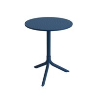 Mesa Redonda Livy Aurah 60x74,5cm Azul Petróleo em Polipropileno Plaxmetal