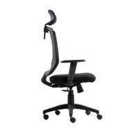 Cadeira para Escritório Presidente Giratória Ergonômica New Opus Roal Preto Encosto em Tela