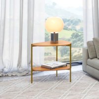 Mesa de Canto Florença em MDF Pés Metálicos 60x62x46 cm Freijó Gold Dalla Costa