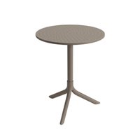 Mesa Redonda Livy Aurah 60x74,5cm Taupe em Polipropileno Plaxmetal