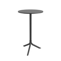 Mesa Bistrô Alta Redonda Livy Aurah 60x105cm Preto Polipropileno Plaxmetal