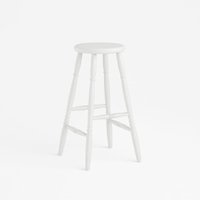 Banqueta Alta em Madeira Maciça 75cm Branco 170B Piratini