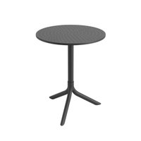 Mesa Redonda Livy Aurah 60x74,5cm Preto em Polipropileno Plaxmetal