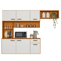 Cozinha Compacta Suspensa 180x136 cm Manu Freijo Off Acetinado POLIMAN