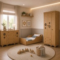 Quarto Infantil Completo com Minicama Montessoriana Suspiro Multimóveis MP4834 Madeirado