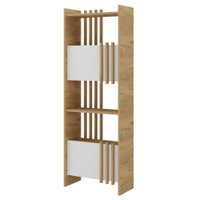Estante Multiuso 4 Prateleiras 2 Portas 64X180 cm Olmo Branco Artany