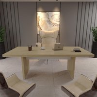 Mesa de Escritório Tebis Carvalho e Branca
