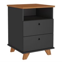 Gaveteiro 2 Gavetas Com Nicho 45x63 cm Freijo Preto Artany