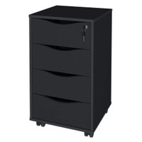 Gaveteiro 4 Gavetas Com Rodizios 40X70 cm Preto Artany