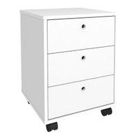 Gaveteiro 3 Gavetas Com Rodizios 40x54 cm Branco Artany
