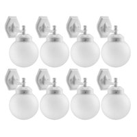 Kit 8 Luminária Globo Leitoso 10x20cm Arandela Parede Branco Bivolt E27 Dital