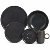 Aparelho de Jantar Cerâmica Porto Brasil Azul Basic Dove 20pçs Pratos e Xícaras de Café com Pires