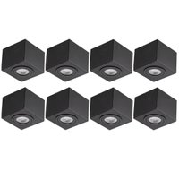 Kit 8 Luminárias Plafon Quadradas de Soprepor PAR30 17cm Box Preto Dital 11w