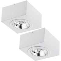 Kit 2 Luminárias Plafon de Sobrepor Box 17cm Bivolt GU10 Dital Teto 12w