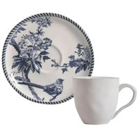 Jogo 12 Xícaras para Café com Pires Bio Rouxinol 120ml Porto Brasil Cerâmica Recepções Mesa Posta