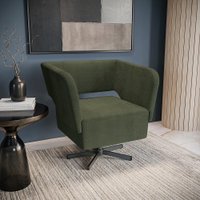 Poltrona Giratória Celine Suede Mescla Verde Kappesberg