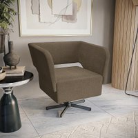Poltrona Giratória Celine Suede Mescla Taupe Kappesberg
