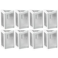 Jogo 8 Luminárias Arandelas Smart Triangular Branco Lente Transparente Dital Hall de Entrada Muro