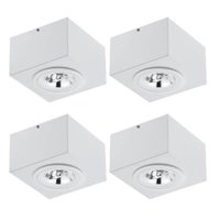 Kit 4 Spots Plafons Elegante Sobrepor para Teto Branco Ar70 Gu10 Box Dital