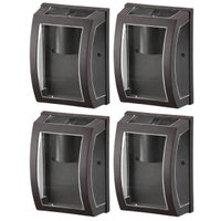 Kit 4 Arandelas Luminária Elegante Marrom Lente Transparente Oval Bivolt Termoplástico Lâmpada E27 Smart Dital