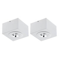 Kit 2 Spots Luminárias Plafon Teto Sobrepor Branco Aluzinco Gu10 13cm Box Dital