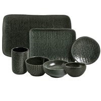 Conjunto 28 Peças Sushi Molho Shoyu Travessa Copo Ramequim Cerâmica Greenery Porto Brasil Japonês
