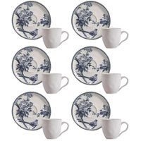 Jogo 6 Xícaras Café com Pires 120ml Cerâmica Bio Rouxinol Porto Brasil Curto Espresso Recepção