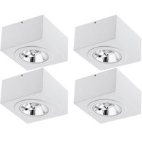 Kit 4 Plafons Sobrepor Branco Luminária Gu10 Box Áreas Internas Externas Dital