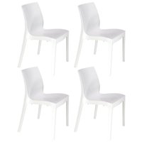 Kit 4 Cadeiras Plástica Branca Tramontina Área Gourmet Cozinha Restaurante Summa Alice