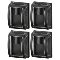 Kit 4 Arandelas Oval Interna Externa Transparente Preto 20w E27 Dital Luminárias