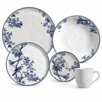 Aparelho de Jantar 30 pçs Prato Raso Fundo Sobremesa Xícara Café Porto Brasil Cerâmica Bio Rouxinol