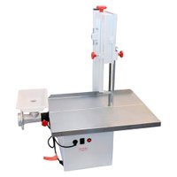 Serra Fita Mesa Móvel Bigolar 1,87m Inox com Moedor Boca 7 e Extrusor 1/3CV Bivolt