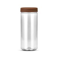 12un Pote Multiuso Plástico Bazar 1400ml com Tampa Amadeirado G1124 Galvanotek