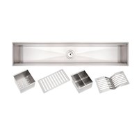 Canal Organizador Tramontina Aço Inox Acetinado 90x18cm com Acessórios