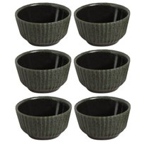Jogo 6 Ramequins 170ml Cerâmica Artesanal Porto Brasil Greenery Molheira Sushi Restaurante Temakeria