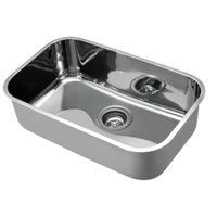 Cuba de Embutir n.2 Docol Invicta 56x34x18 cm em Aço Inox Alto Brilho com Válvula 4.1/2