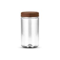 12un Pote Multiuso Plástico Bazar 1100ml com Tampa Amadeirado G1119 Galvanotek