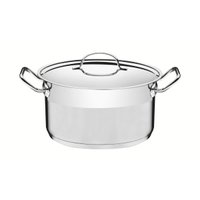 Caçarola Funda Tramontina Professional Aço Inox 6,1L com Tampa Plana e Fundo Triplo 24cm