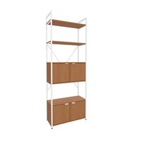 Estante Alta 4 Portas Kappesberg Canela/Branco