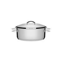 Caçarola Tramontina Solar Rasa em Aço Inox Fundo Triplo com Tampa e Alças 20 cm 2,9 Litros