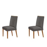 Conjunto com 2 Cadeiras de Jantar Bari Grafite