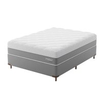 Cama Box Viúva com Colchão Sublime Mola Ensacada e Espuma Viscoelástica (32x128x188) Cinza e Branco