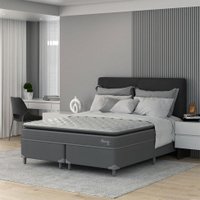 Cama Box com Colchão Queen Classic com Espuma D40 (66x158x198) Cinza