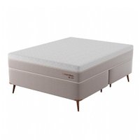 Cama Box com Colchão King Soft Gold Molas Ensacadas (28x193x203) Bege