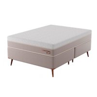 Cama Box com Colchão Casal Soft Gold Molas Ensacadas (28x138x188) Bege