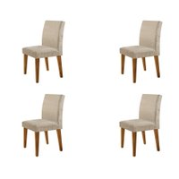 Conjunto com 4 Cadeiras Atenas Suede Amassado Chocolate e Capuccino